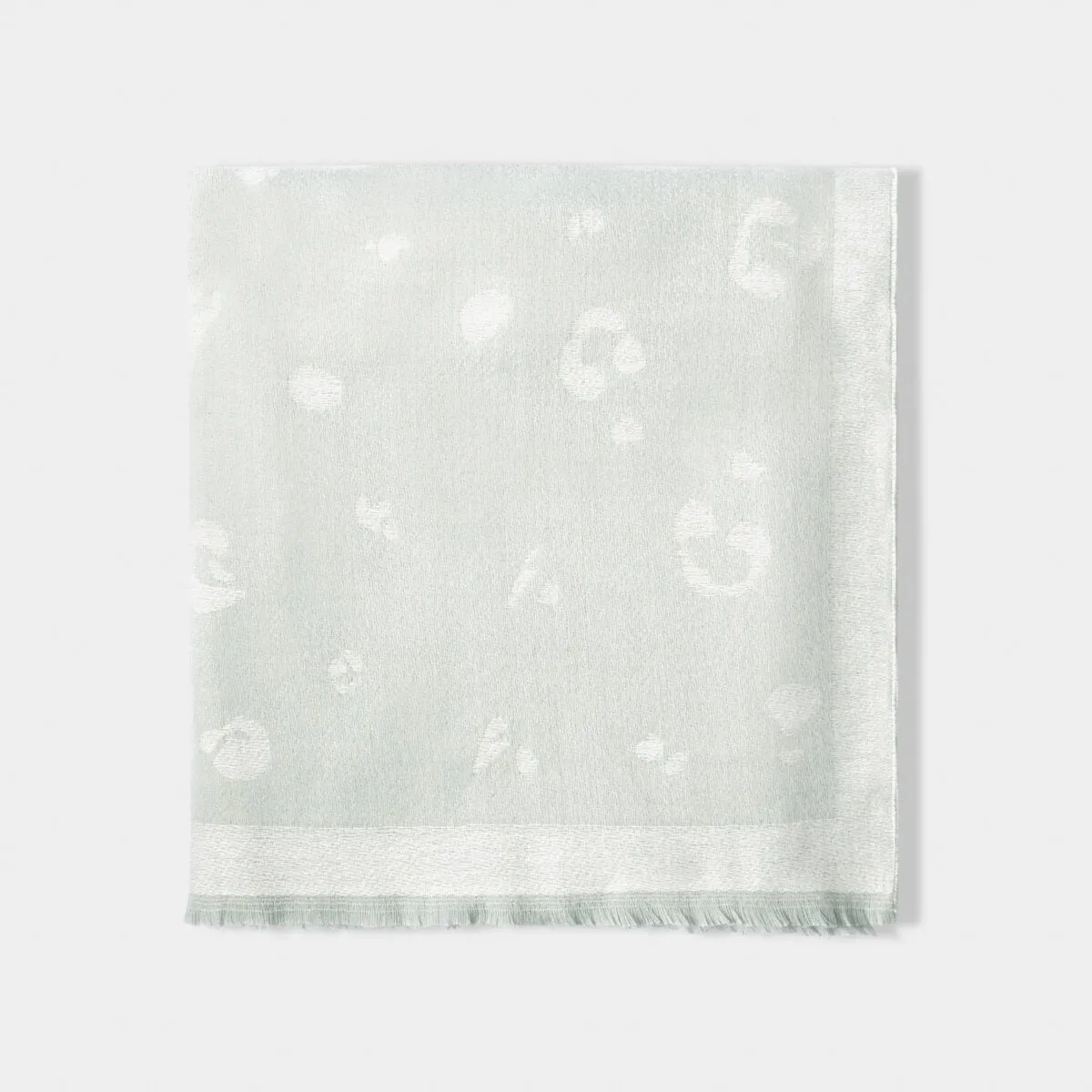 Leopard Print Blanket Scarf | Duck Egg Blue & White