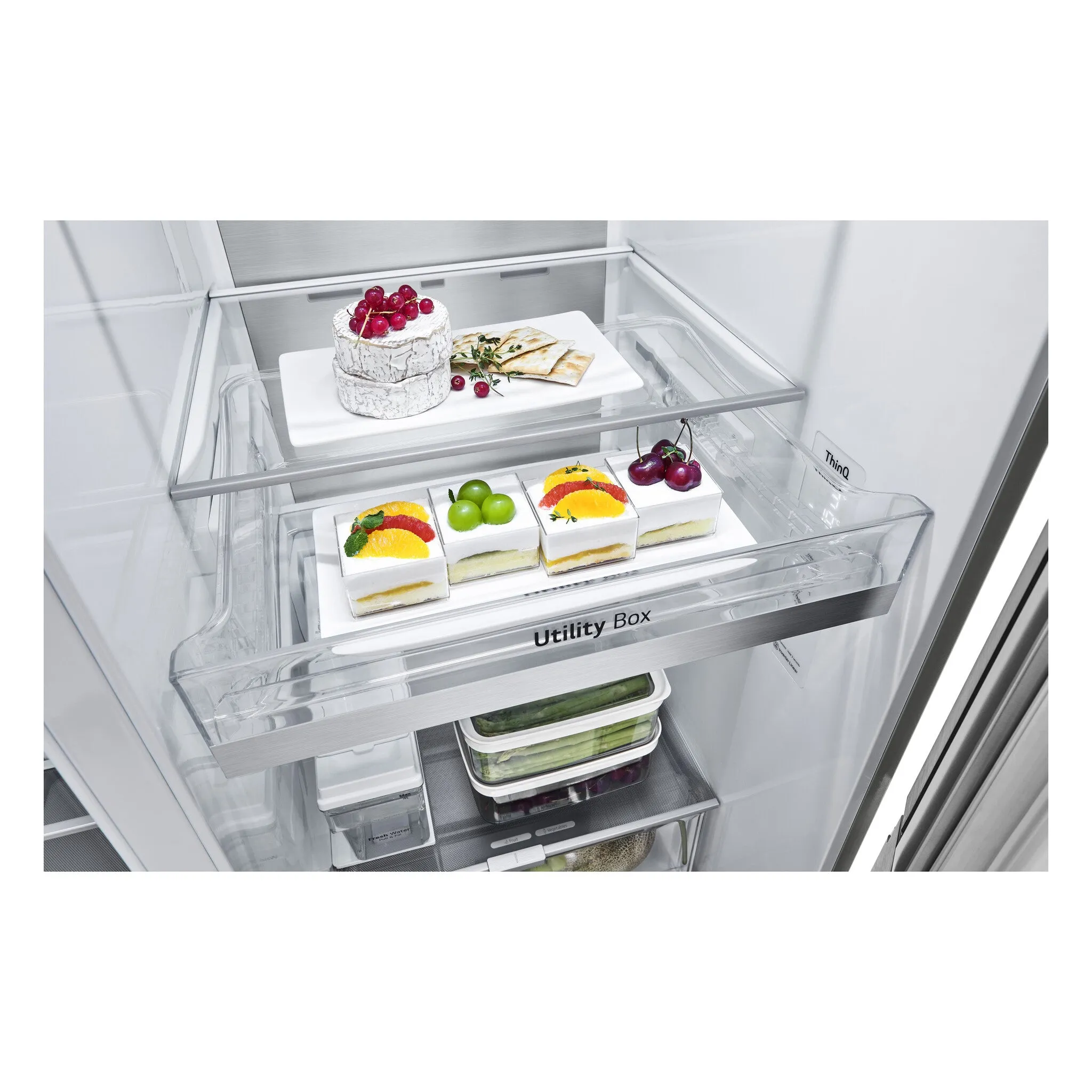 LG InstaView™ ThinQ™ GSXV91BSAE American Fridge Freezer