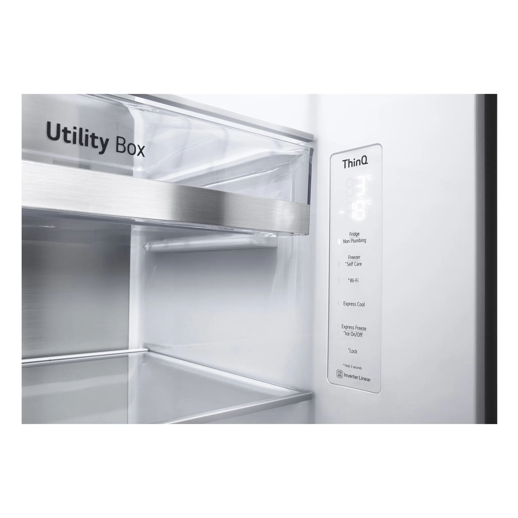 LG InstaView™ ThinQ™ GSXV91BSAE American Fridge Freezer