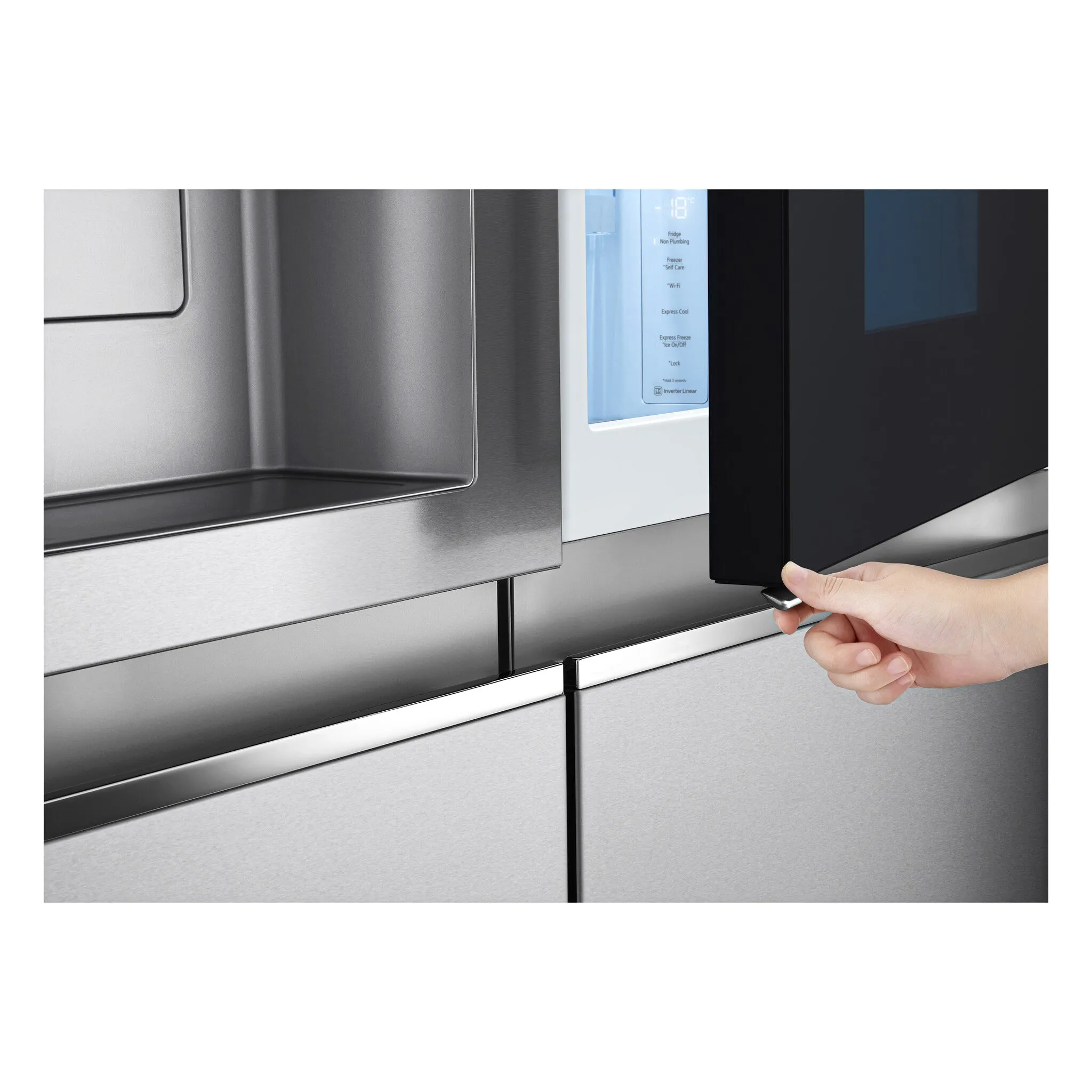 LG InstaView™ ThinQ™ GSXV91BSAE American Fridge Freezer