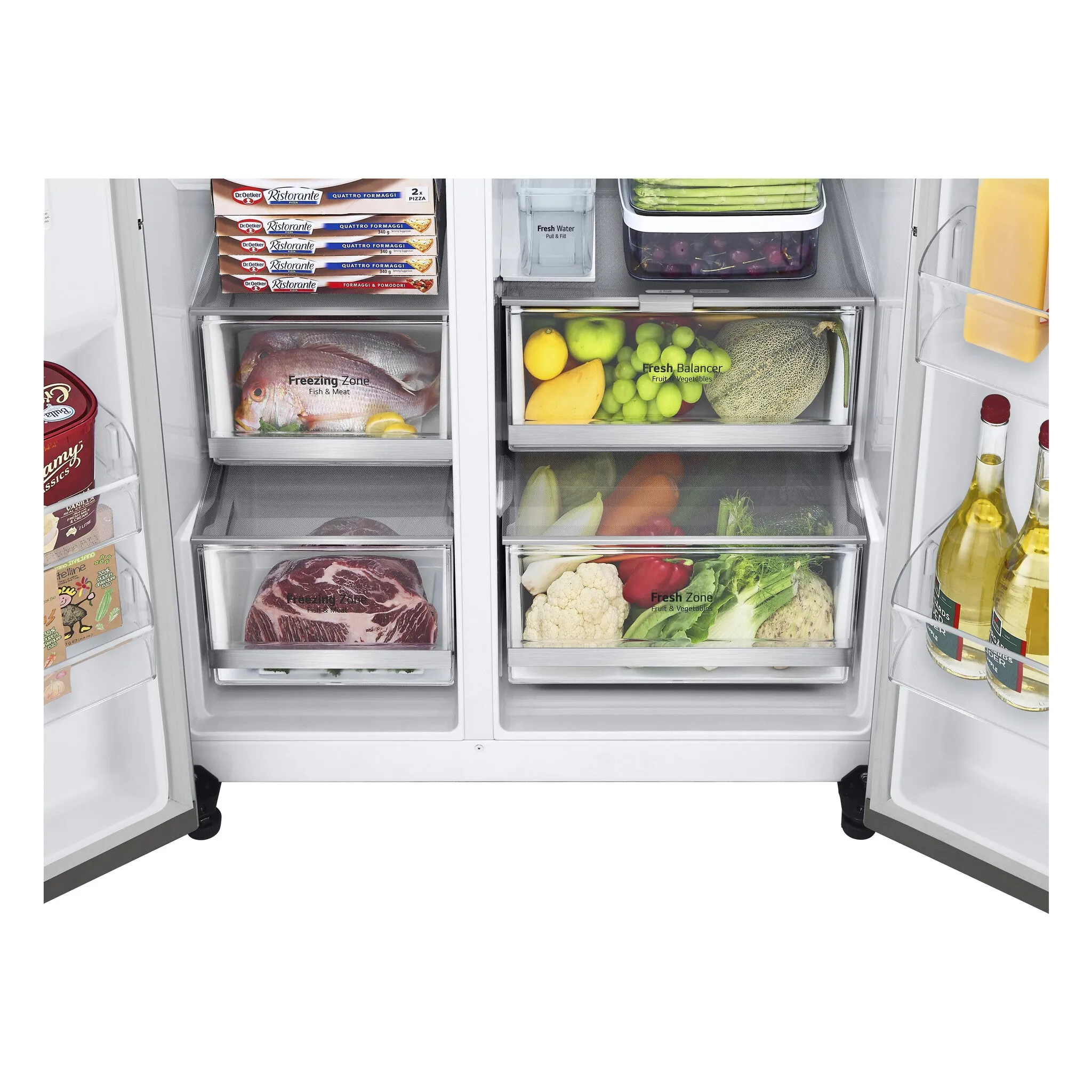 LG InstaView™ ThinQ™ GSXV91BSAE American Fridge Freezer