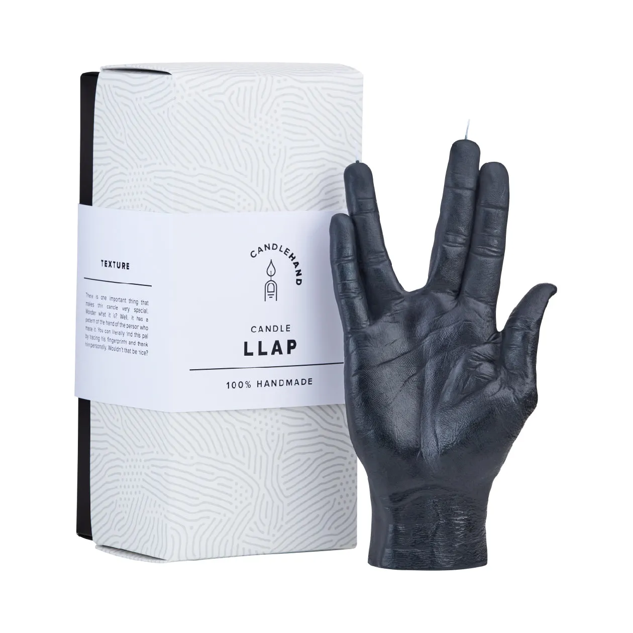 Live Long and Prosper Hand Gesture Candle | Black