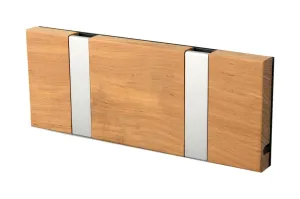 Loca Knax Horizontal Coat Rack 2 Hooks, Teak Untreated/Grey