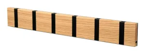 Loca Knax Horizontal Coat Rack 6 Hooks, Oak Oiled/Black