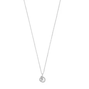 Mayfair Knot Pendant Necklace | Silver Plated with Cubic Zirconia