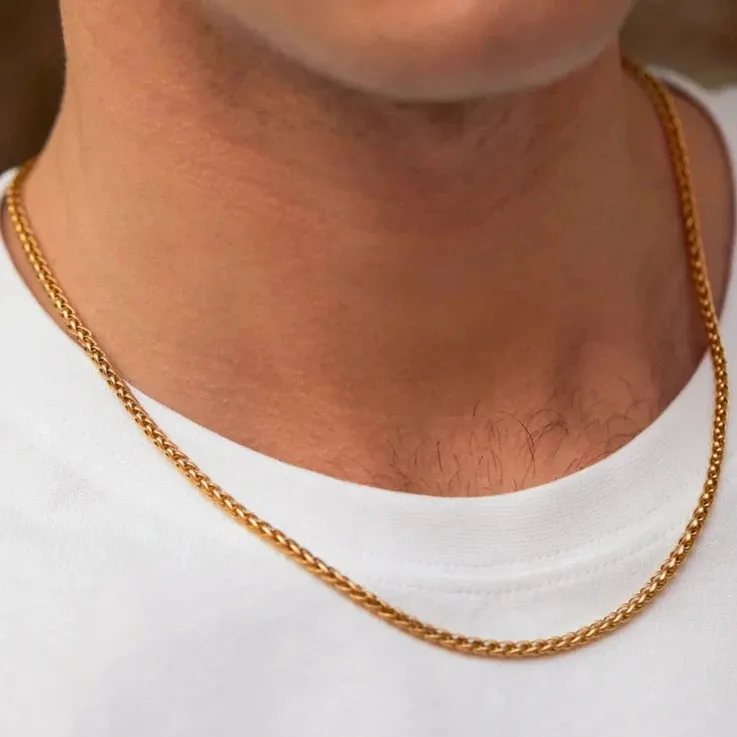Men's Spiga Chain Necklace | Gold Plated
