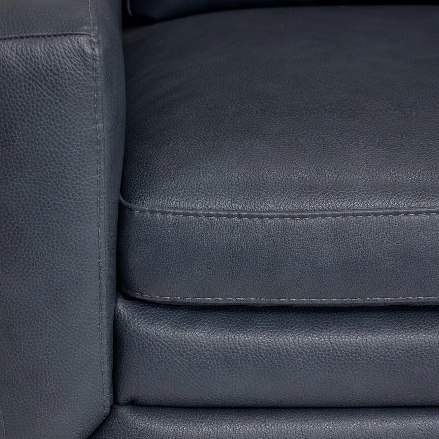 Oscar Leather Sofa-Blue