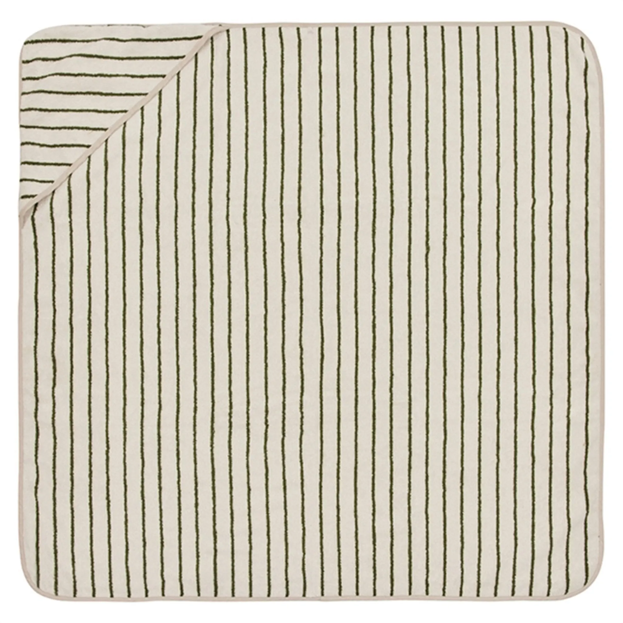 OYOY Raita Hooded Towel Green / Offwhite