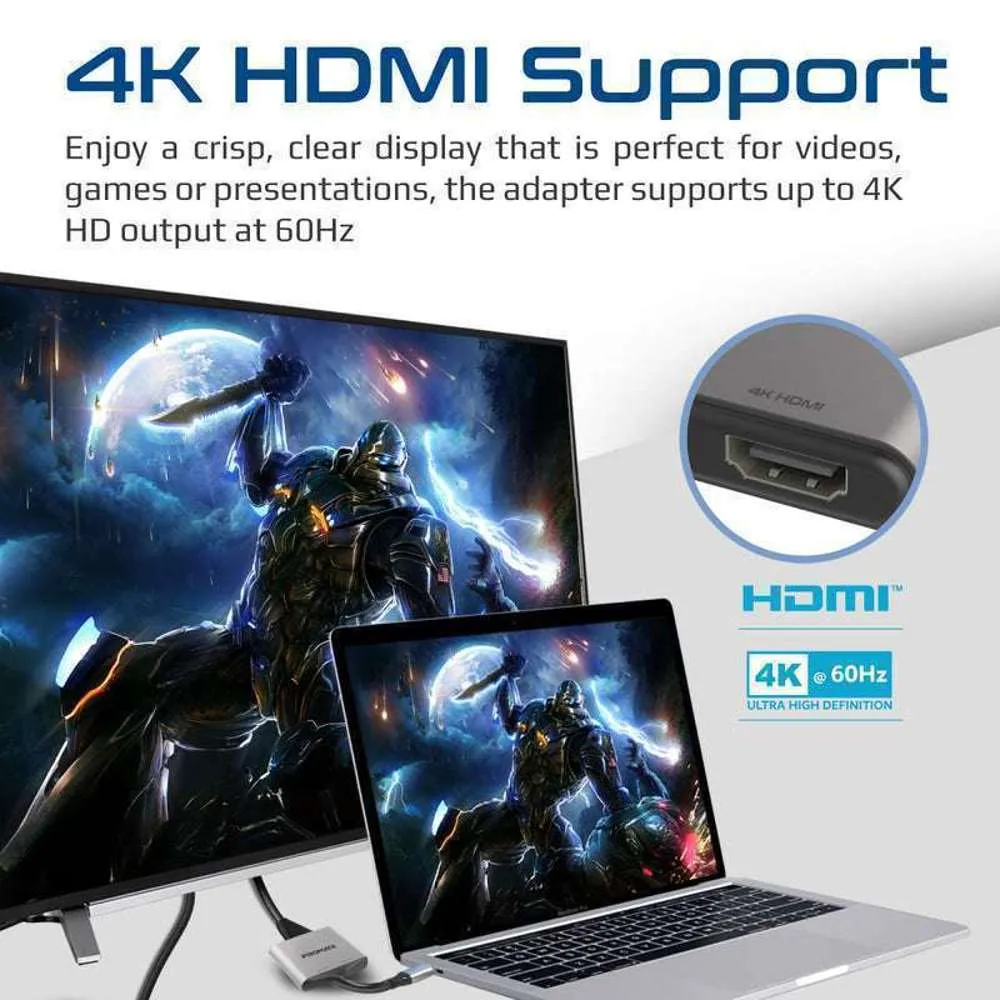 Promate 4K 60Hz USB-C to Dual HDMI Adapter