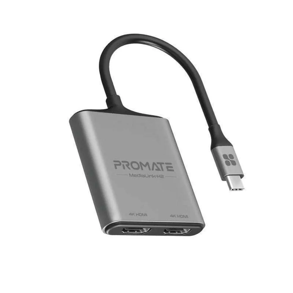 Promate 4K 60Hz USB-C to Dual HDMI Adapter