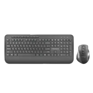 Promate Portable Wireless Slim Media Keyboard Mouse Combo Black/English