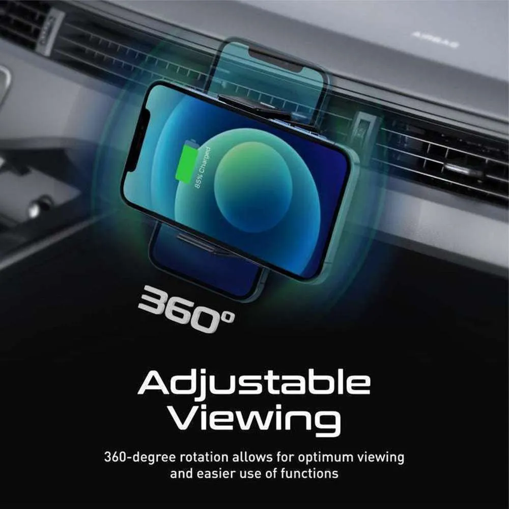 Promate Solar Powered AC Vent Smartphone Mount Auto-Clamping Black
