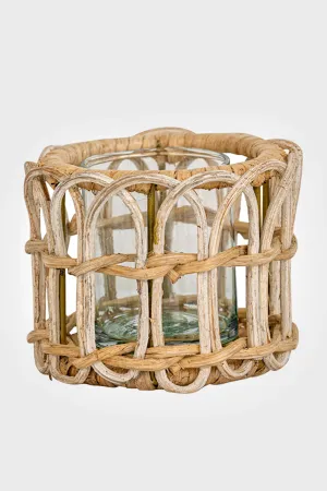Provence Rattan Tealight Whitewash