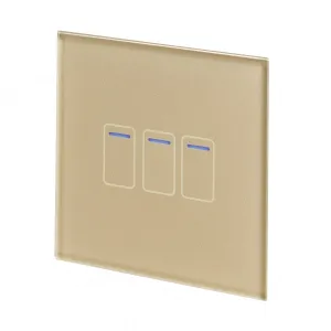 Retrotouch Crystal Touch Switch 240v 3G 2W Brass