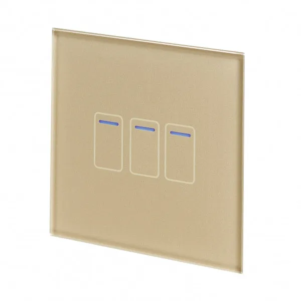 Retrotouch Crystal Touch Switch 240v 3G 2W Brass