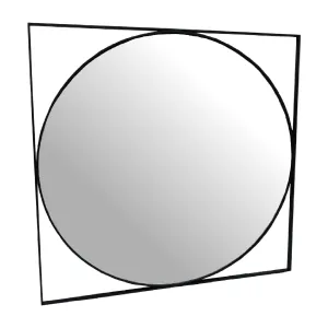 Round Metal Mirror | Isaac | Black