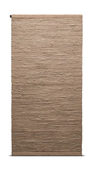 Rug Solid Cotton Rug 65 X 135 Cm, Nougat