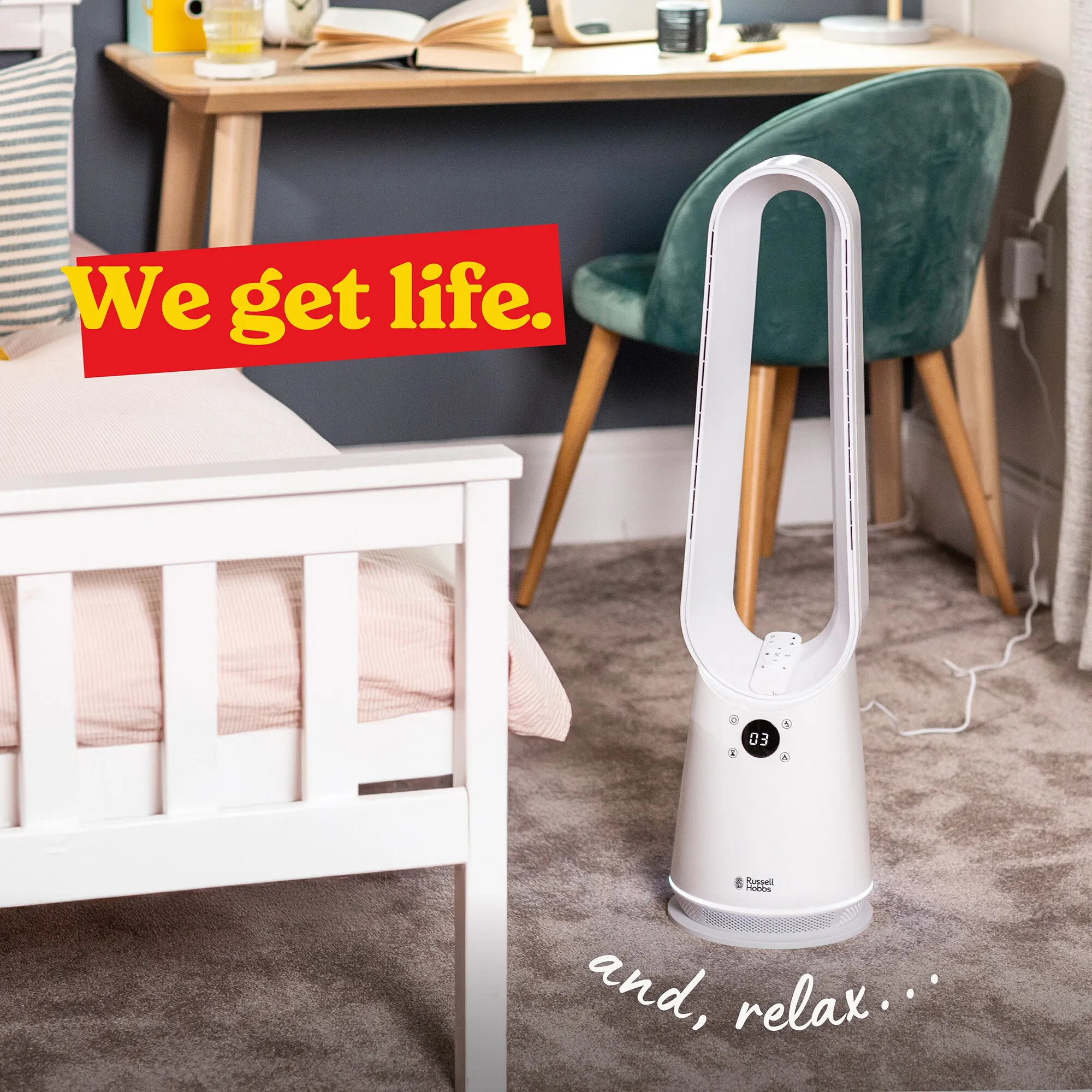 Russell Hobbs RHBLDL25 Bladeless Cool and Heat in White