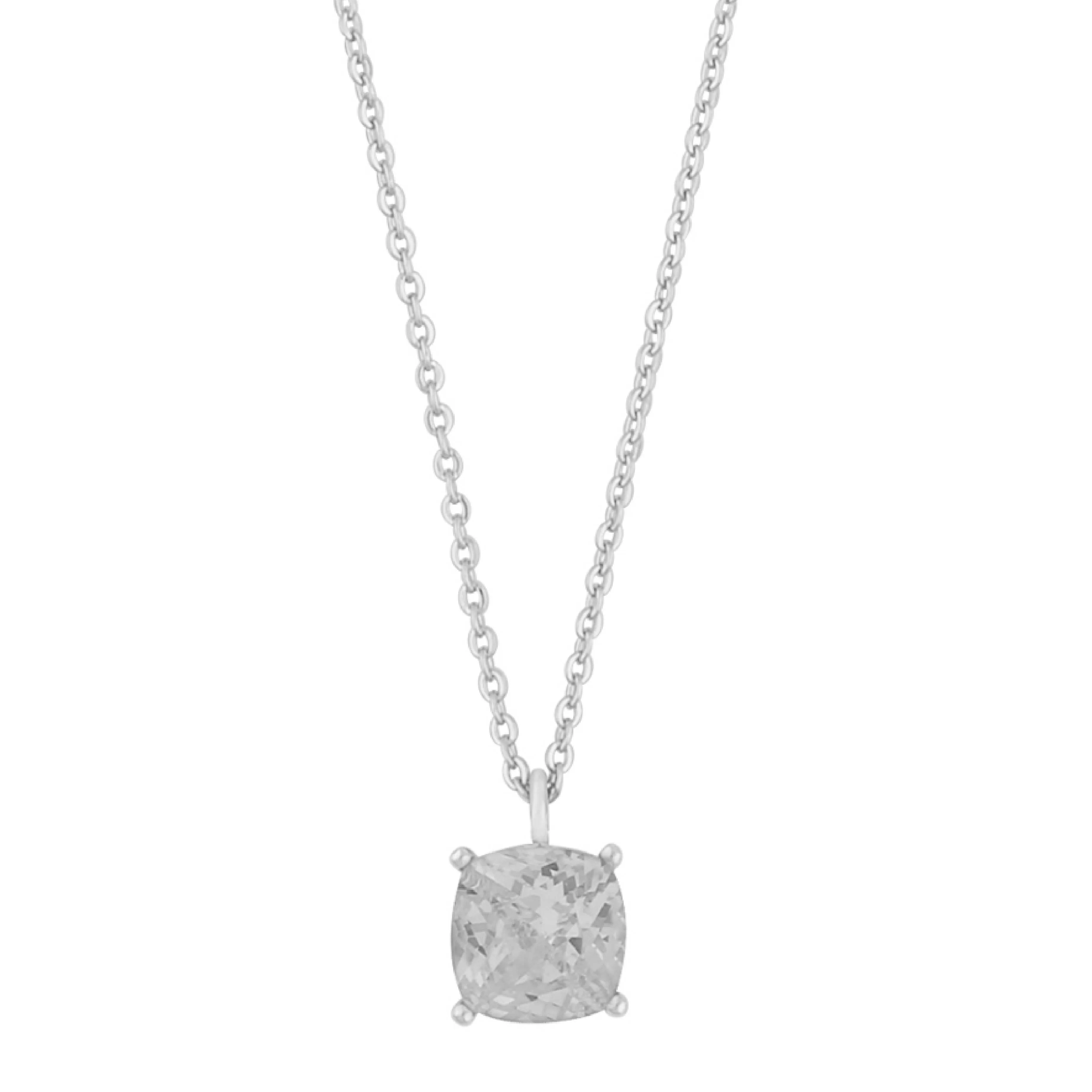 Saga Pendant Necklace | Silver Plated with Cubic Zirconia