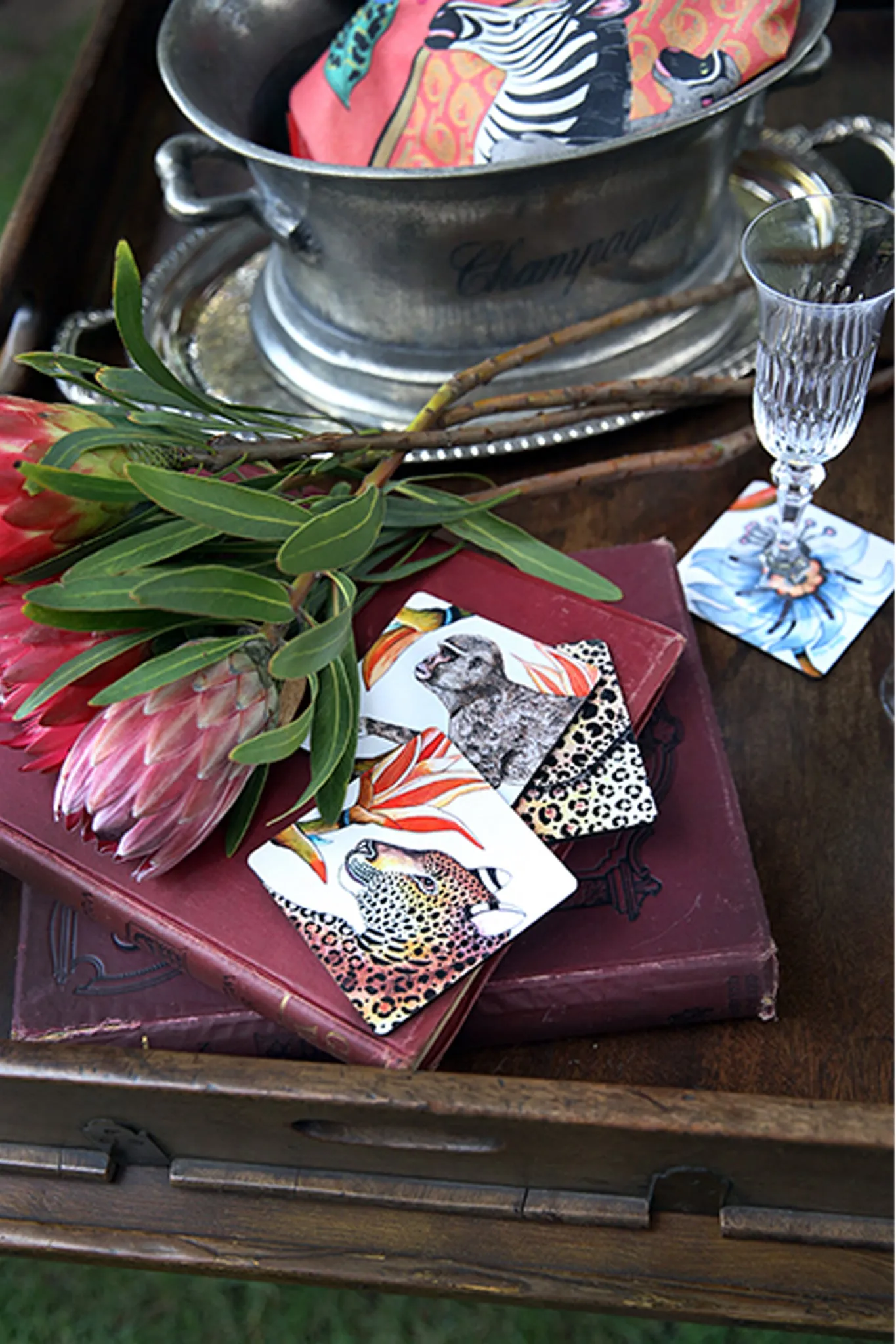 Sandstone Flame Lily Crocodile Coasters