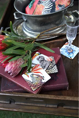 Sandstone Flame Lily Crocodile Coasters