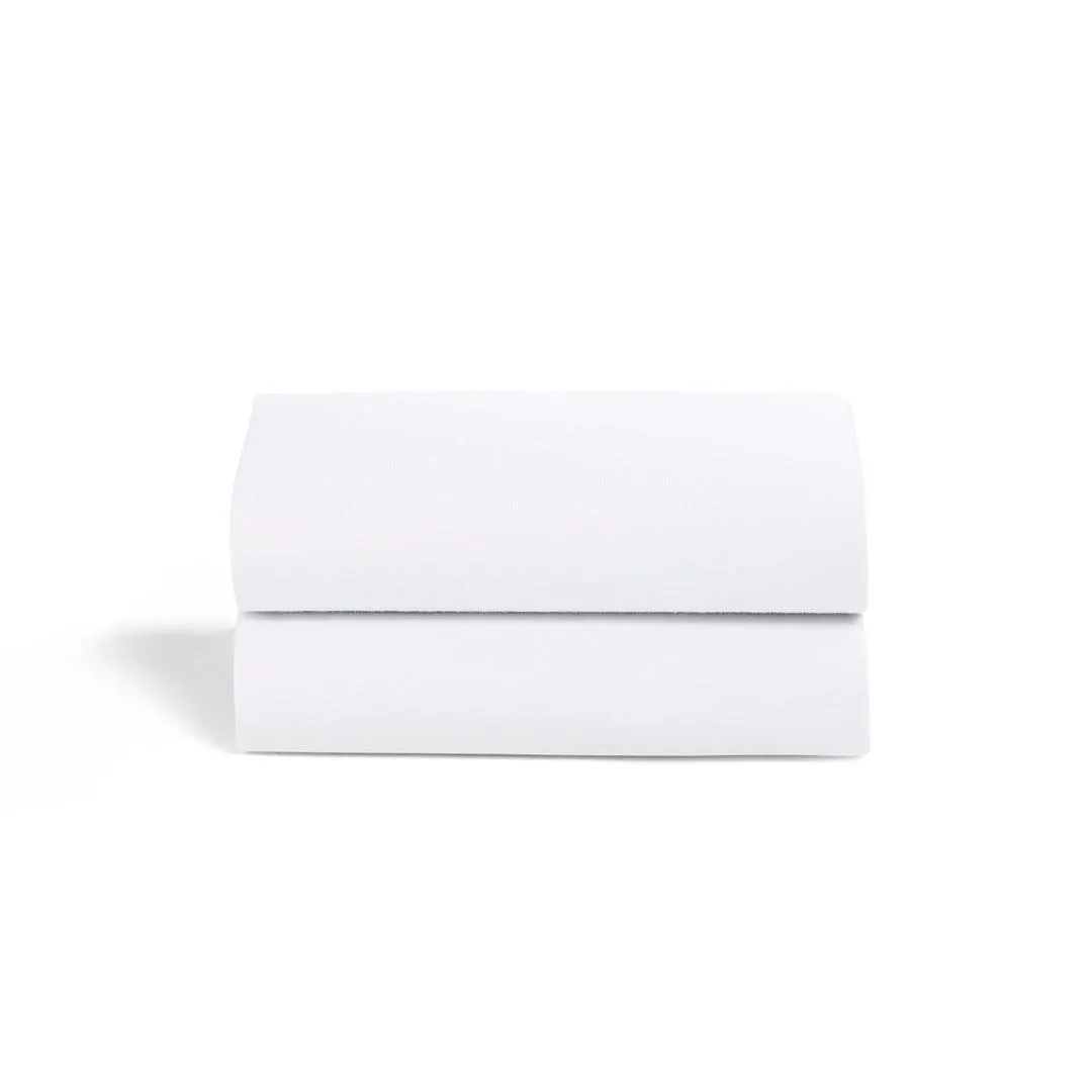 Snuz Crib Fitted Sheets - White - 2 Pack