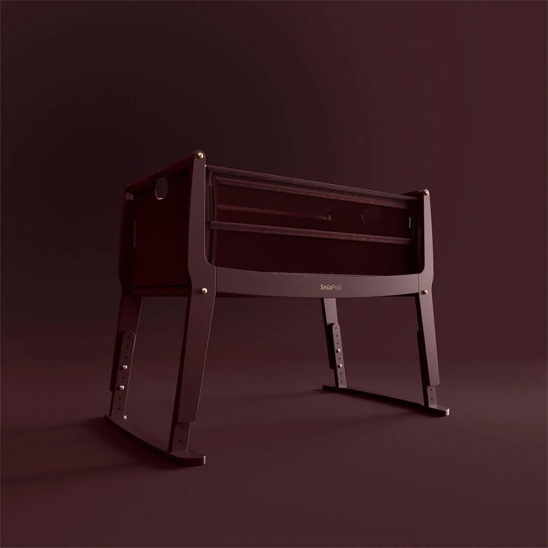 Snuz SnuzPod Studio Bedside Crib - Rome Burgundy