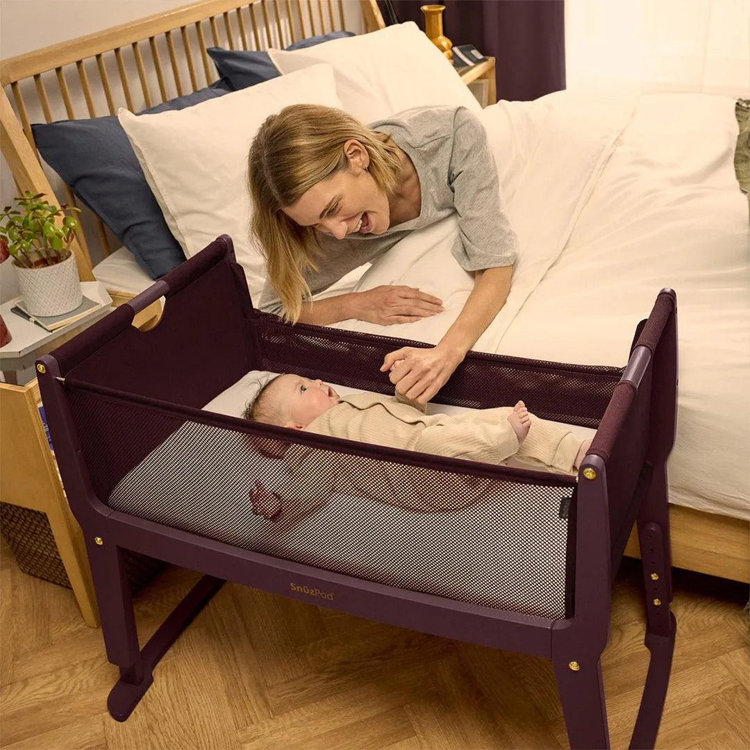 Snuz SnuzPod Studio Bedside Crib - Rome Burgundy