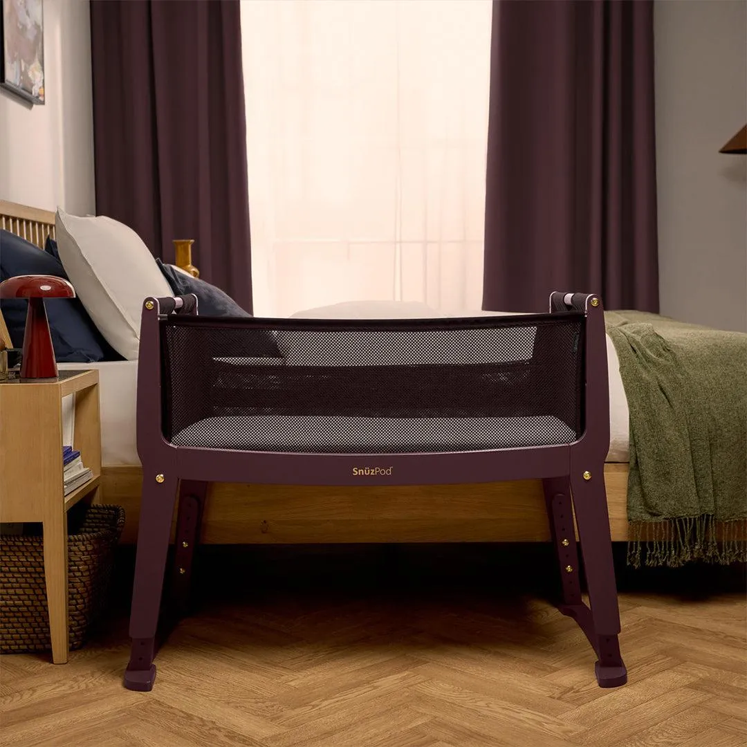 Snuz SnuzPod Studio Bedside Crib - Rome Burgundy