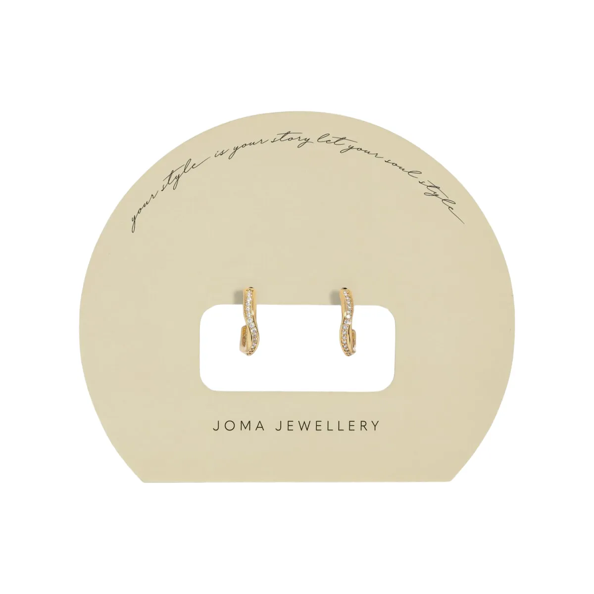 Soul Shine Pav Wave Hoop Earrings | Gold Plated