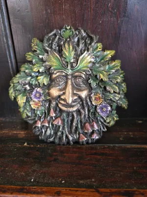 Spring Rebirth Mushroom Greenman Wall Plaque