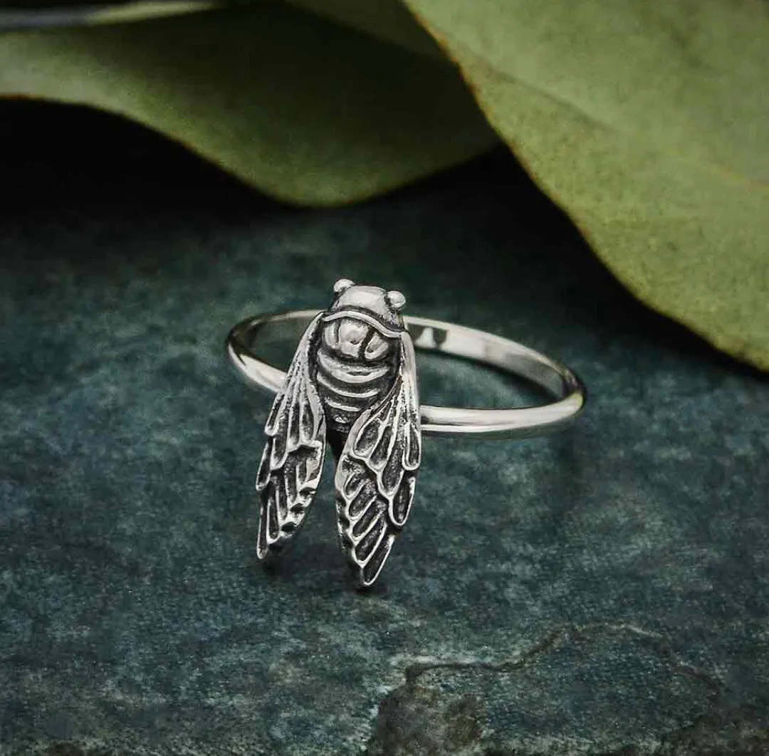 Sterling Silver Cicada Ring