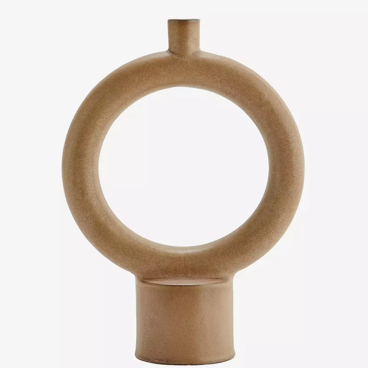 Stoneware Candle Holder - Brown