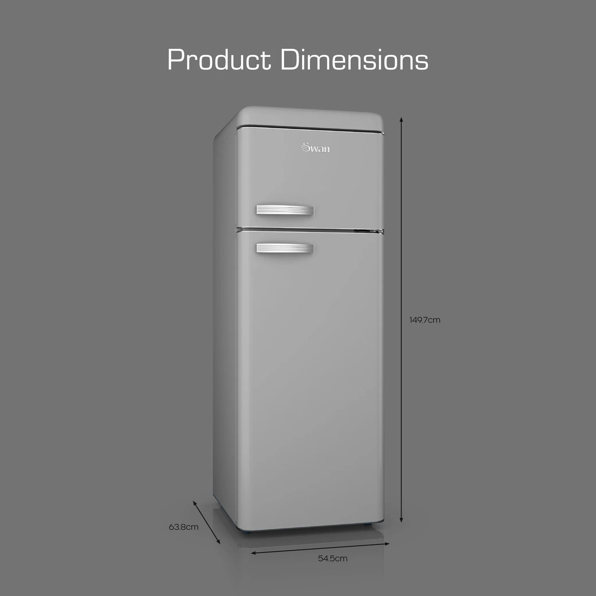 Swan SR11010GRNE fridge-freezer Freestanding 168 L E Grey