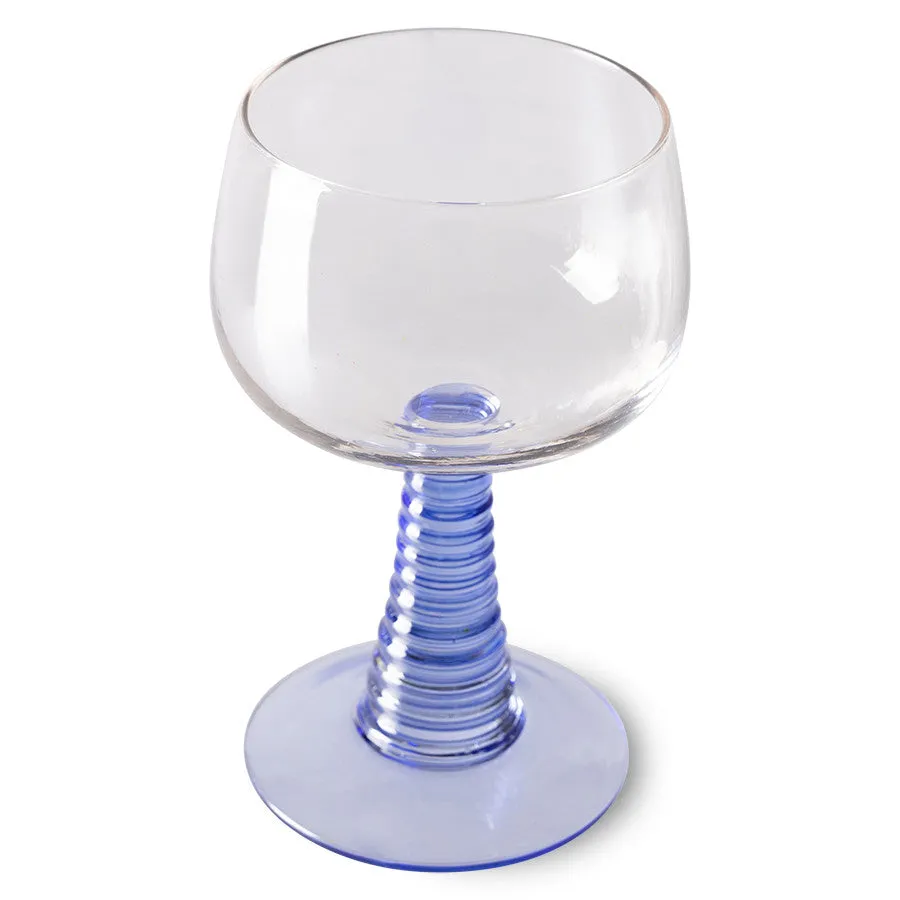 Swirl Wine Glass High Blue