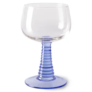 Swirl Wine Glass High Blue