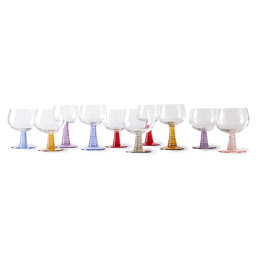 Swirl Wine Glass High Blue