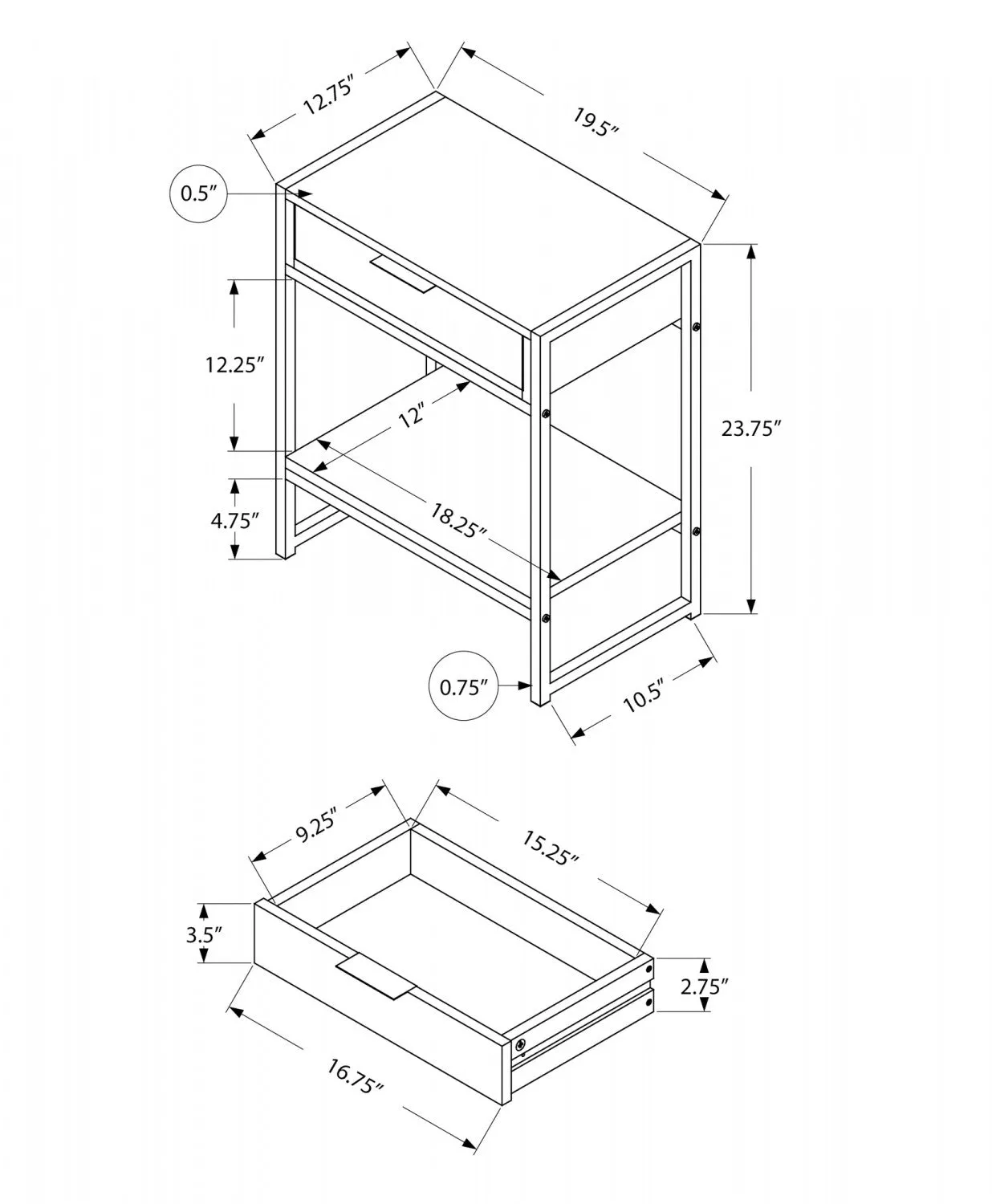 Tallen Side Table - White