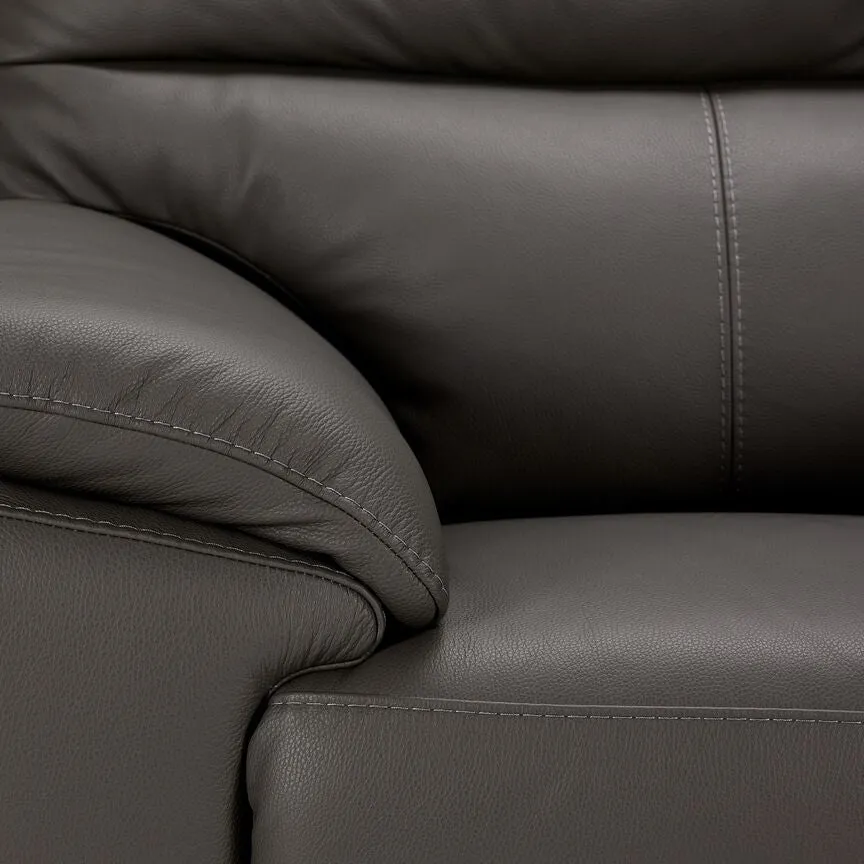 Toscana Leather Loveseat-Grey