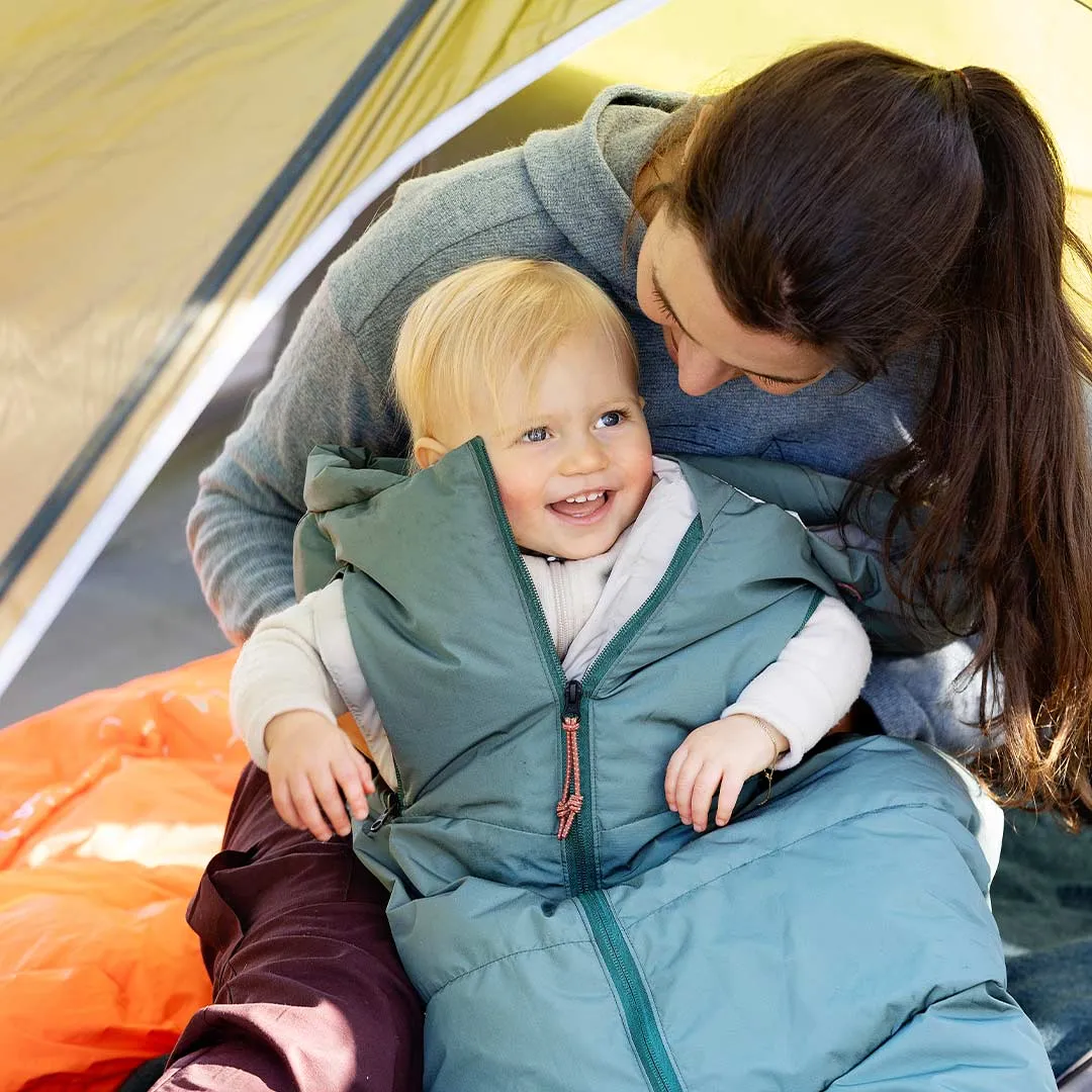 Voksi Adventure Footmuff - Dark Sea Green - Seashell Sand