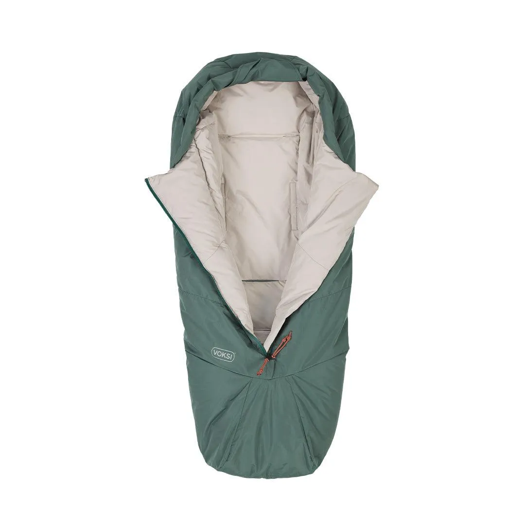 Voksi Adventure Footmuff - Dark Sea Green - Seashell Sand