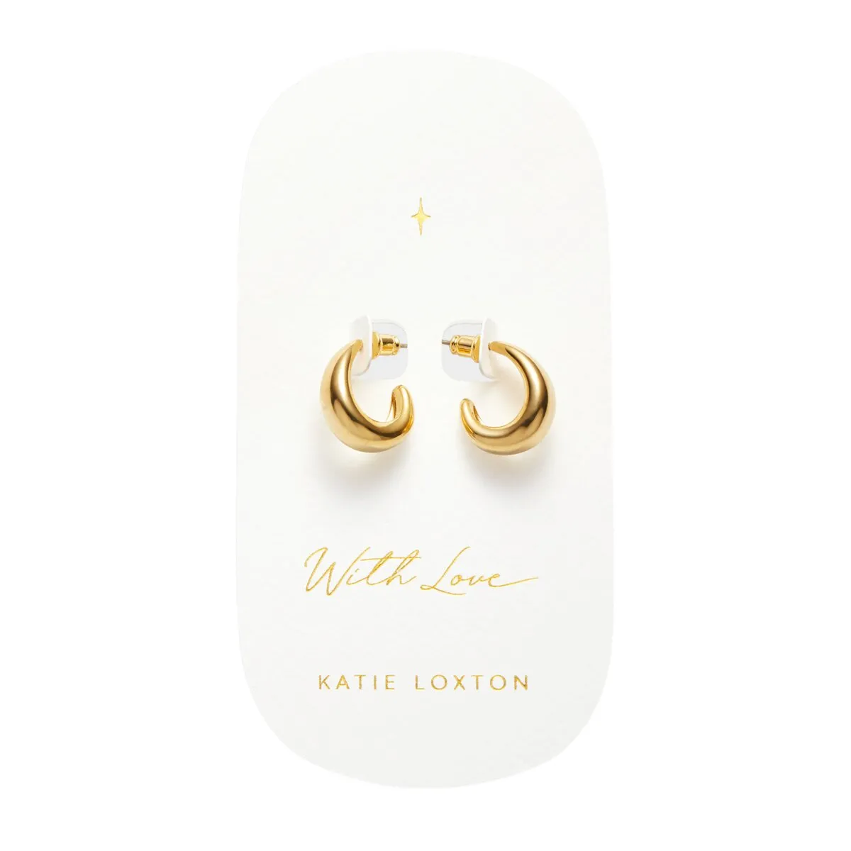 Waterproof 'With Love' Dome Hoop Earrings | Gold Plated