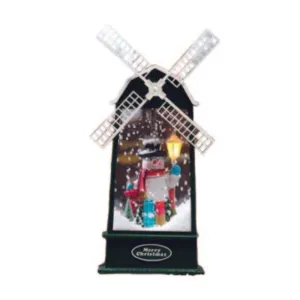 Xmas Square Snowy with Tree Deco 16 x 38.5cm Black