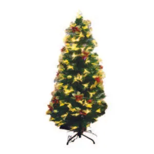 Xmas Tree with Xmas Ball and Flowers 1.8m Warm Plum Lights
