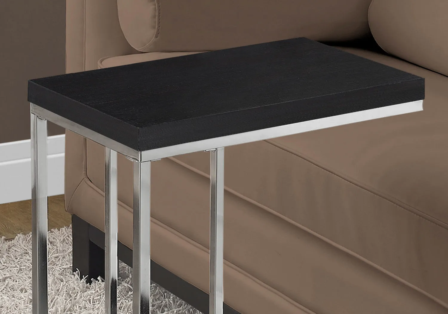 Zivo Side Table - Espresso/Chrome